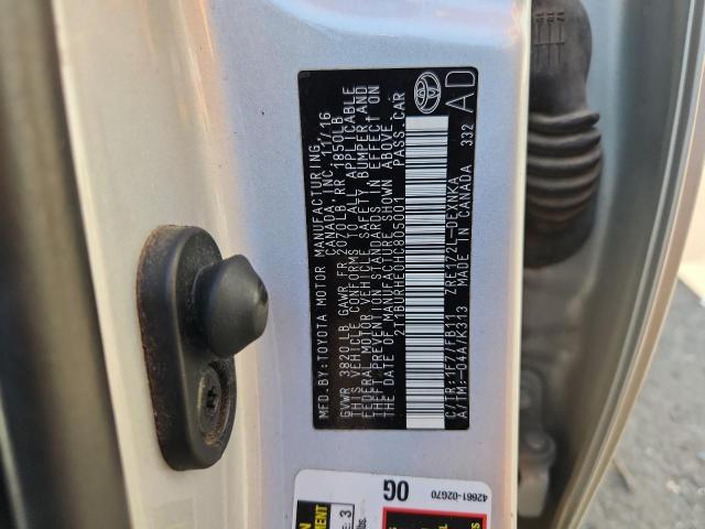 2T1BURHE0HC805001 - 2017 TOYOTA COROLLA L SILVER photo 12