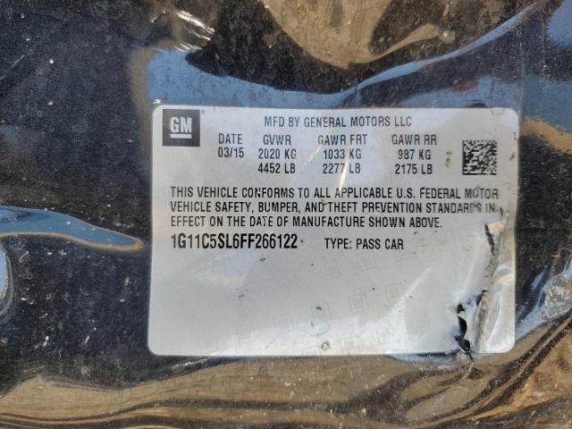 1G11C5SL6FF266122 - 2015 CHEVROLET MALIBU 1LT BLACK photo 12