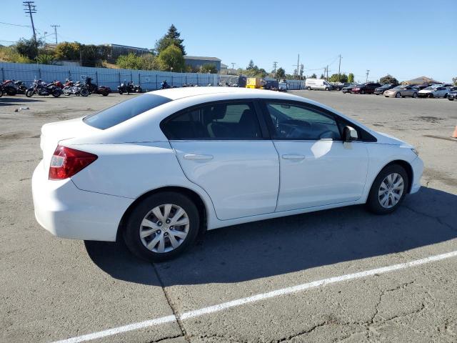 19XFB2F51CE009787 - 2012 HONDA CIVIC LX WHITE photo 3