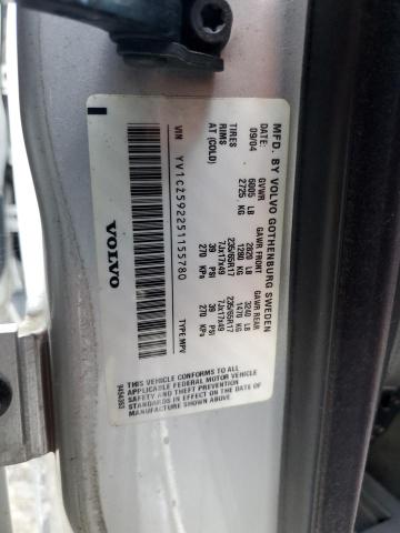 YV1CZ592251155780 - 2005 VOLVO XC90 SILVER photo 13