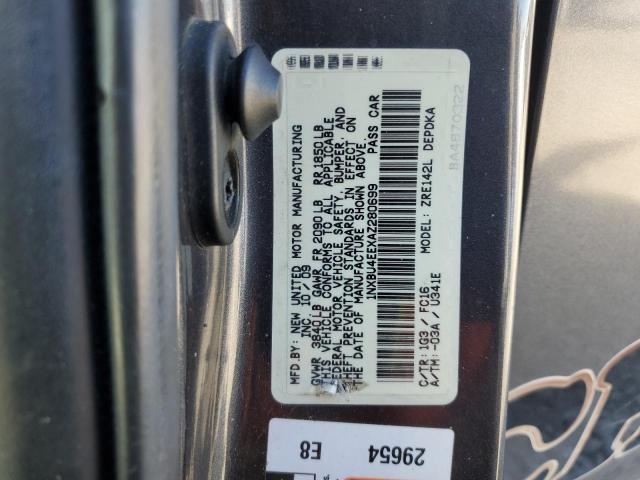 1NXBU4EEXAZ280699 - 2010 TOYOTA COROLLA BASE Graphit Foto 12