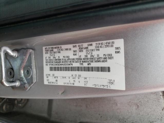 1FMCU9GD4HUD33476 - 2017 FORD ESCAPE SE SILVER photo 13