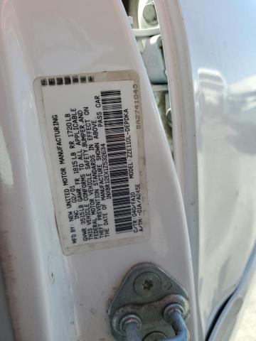 1NXBR12EX1Z532634 - 2001 TOYOTA COROLLA CE WHITE photo 12