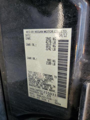 1N4AL2AP7CC255031 - 2012 NISSAN ALTIMA BASE 黑色 照片 12