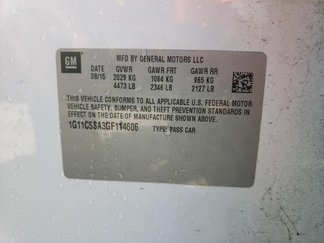 1G11C5SA3GF114606 - 2016 CHEVROLET MALIBU LIM LT 白色 照片 12