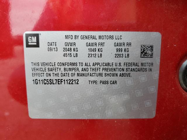 1G11C5SL7EF112212 - 2014 CHEVROLET MALIBU 1LT 红色 照片 12