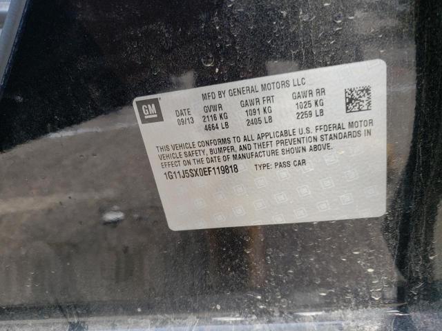 1G11J5SX0EF119818 - 2014 CHEVROLET MALIBU LTZ შავი ფოტო 12