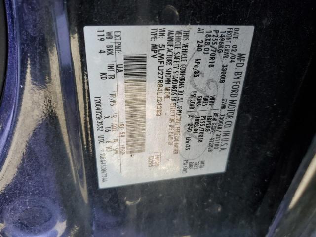 5LMFU27R84LJ24383 - 2004 LINCOLN NAVIGATOR შავი ფოტო 14