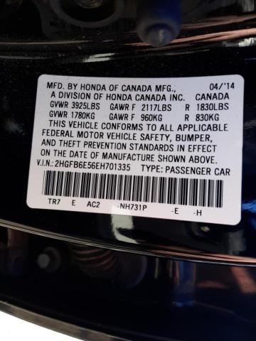 2HGFB6E56EH701335 - 2014 HONDA CIVIC SI BLACK photo 13