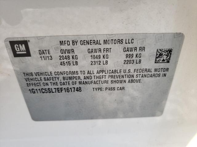 1G11C5SL7EF161748 - 2014 CHEVROLET MALIBU 1LT WHITE photo 12