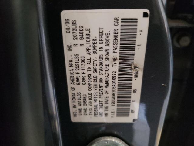 19UUA66206A046992 - 2006 ACURA 3.2TL GRAY photo 12