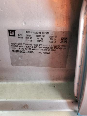 1G1JA5SHXG4179435 - 2016 CHEVROLET SONIC LS 灰色 照片 12