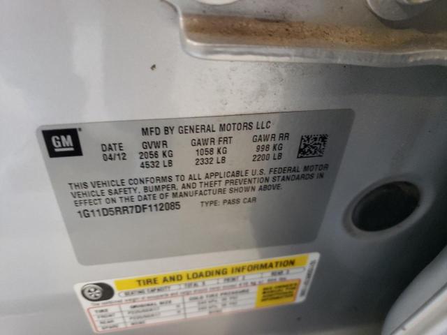 1G11D5RR7DF112085 - 2013 CHEVROLET MALIBU 1LT 银色 照片 12