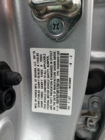 19XFB2F58FE260164 - 2015 HONDA CIVIC LX SILVER photo 12