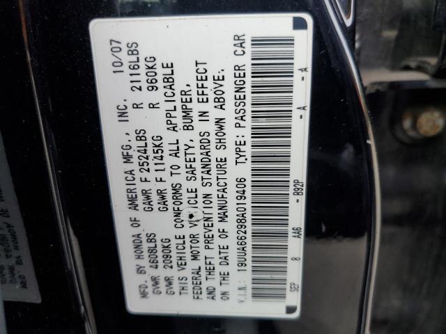 19UUA66298A019406 - 2008 ACURA TL BLACK photo 13