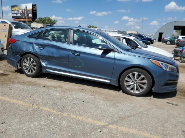 5NPE34AF8FH159691 - 2015 HYUNDAI SONATA SPORT BLUE photo 4