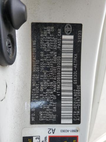 4T1BK3DB5BU393050 - 2011 TOYOTA AVALON BASE 白色 照片 13