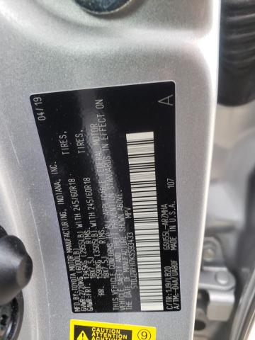 5TDJZRFH7KS593433 - 2019 TOYOTA HIGHLANDER SE SILVER photo 12