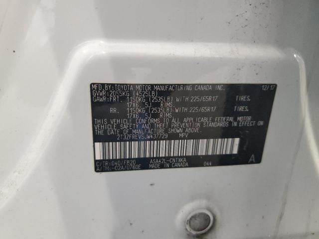 2T3ZFREV5JW437729 - 2018 TOYOTA RAV4 LE WHITE photo 13