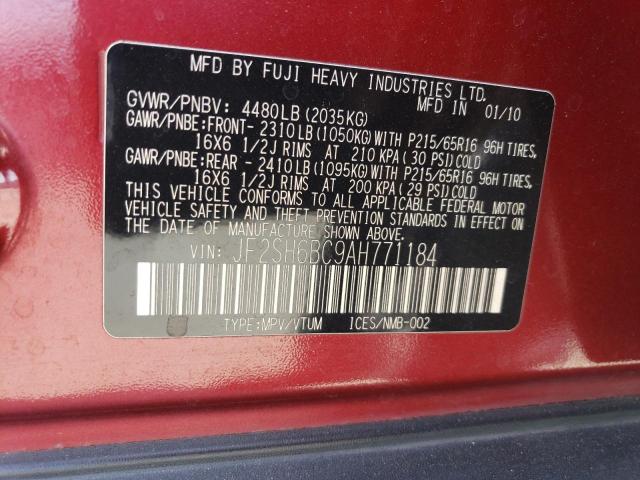 JF2SH6BC9AH771184 - 2010 SUBARU FORESTER XS Rot Foto 13