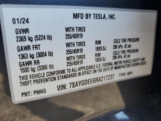 7SAYGDEE6RA217237 - 2024 TESLA MODEL Y 灰色 照片 13