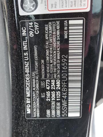55SWF4KB9FU016592 - 2015 MERCEDES-BENZ C 300 4MATIC BLACK photo 12