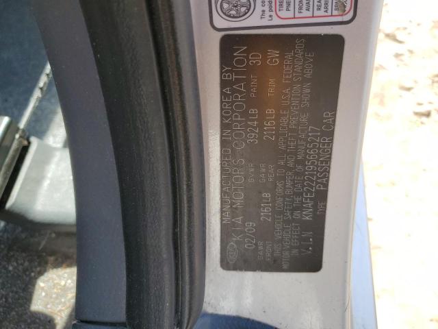 KNAFE222195665217 - 2009 KIA SPECTRA EX 银色 照片 13