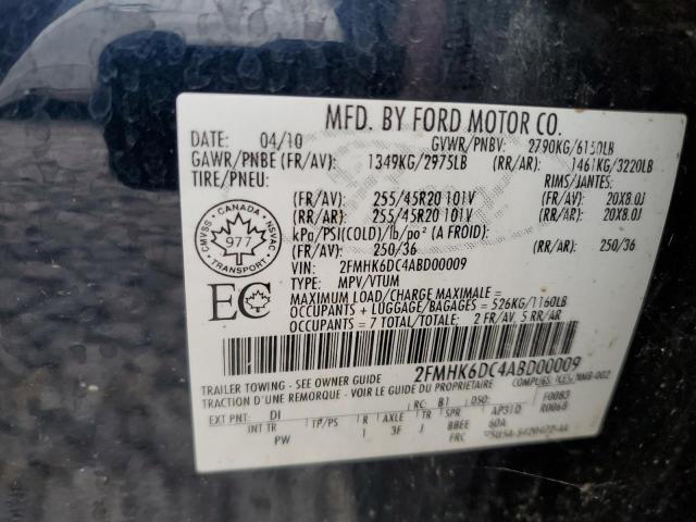 2FMHK6DC4ABD00009 - 2010 FORD FLEX LIMITED BLUE photo 13