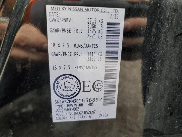 5N1AR2MM3EC656892 - 2014 NISSAN PATHFINDER S Qara foto 13