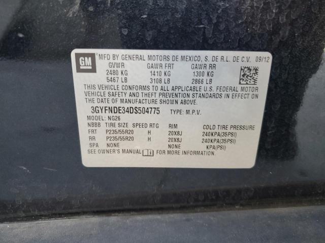 3GYFNDE34DS504775 - 2013 CADILLAC SRX PERFORMANCE COLLECTION Czarny zdjęcie 12