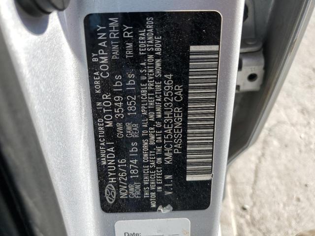 KMHCT5AE3HU325964 - 2017 HYUNDAI ACCENT SE Gümüş foto 12