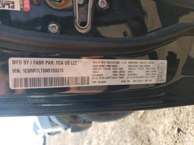 1C6RR7LT6NS159376 - 2022 RAM 1500 CLASS SLT Qara foto 12