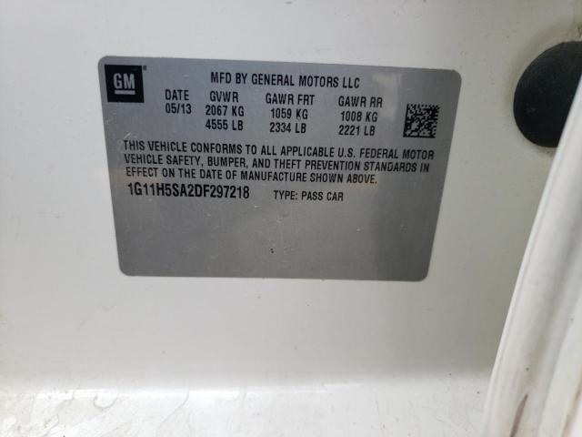 1G11H5SA2DF297218 - 2013 CHEVROLET MALIBU LTZ თეთრი ფოტო 12