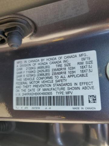 2HKRW2H8XKH660905 - 2019 HONDA CR-V EXL Gri fotoğraf 13