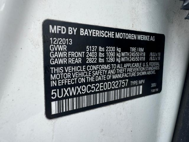 5UXWX9C52E0D32757 - 2014 BMW X3 XDRIVE28I WHITE photo 15