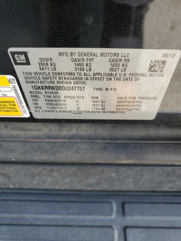 1GKKRRKD8DJ247757 - 2013 GMC ACADIA SLT-1 黑色 照片 13