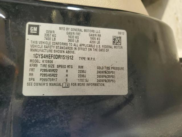 1GYS4HEF0DR151912 - 2013 CADILLAC ESCALADE ESV LUXURY 黑色 照片 13