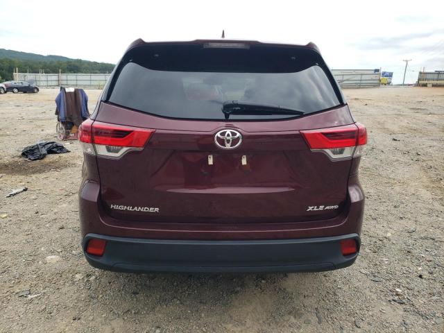 5TDJZRFH1KS921302 - 2019 TOYOTA HIGHLANDER SE MAROON photo 6