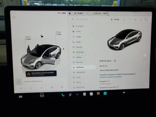 5YJ3E1EA7NF372076 - 2022 TESLA MODEL 3 Qara foto 9