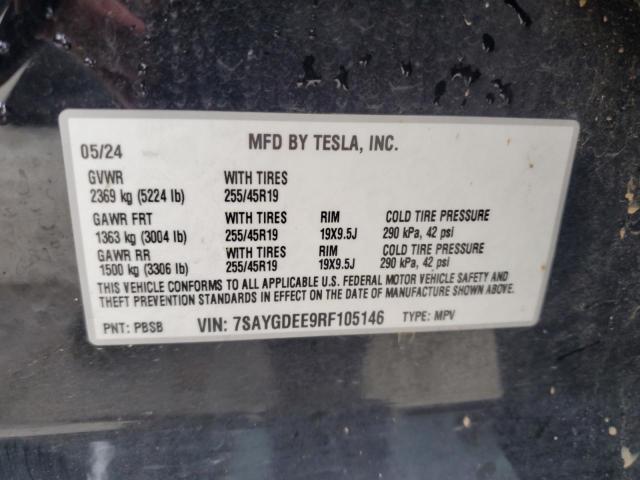 7SAYGDEE9RF105146 - 2024 TESLA MODEL Y Negro foto 12