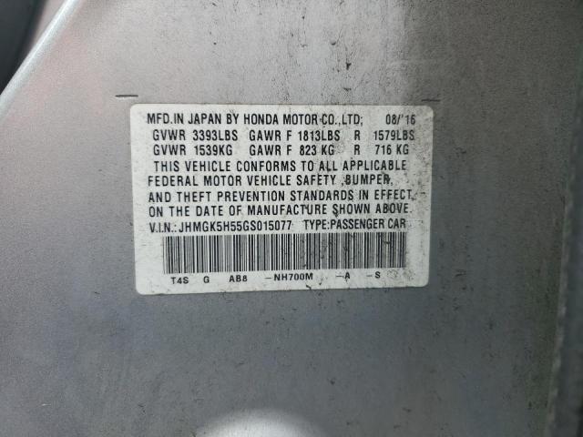 JHMGK5H55GS015077 - 2016 HONDA FIT LX SILVER photo 12