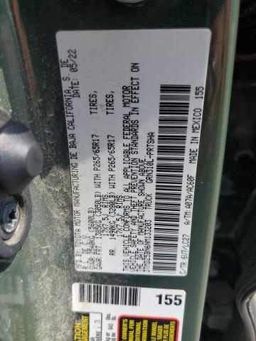 3TMDZ5BN6NM133203 - 2022 TOYOTA TACOMA DOUBLE CAB GREEN photo 12