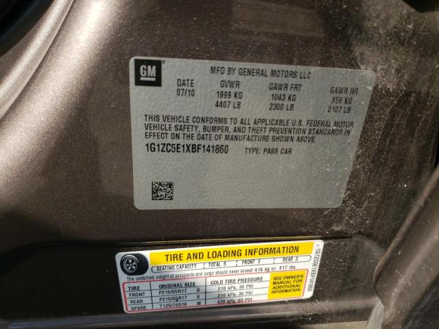 1G1ZC5E1XBF141860 - 2011 CHEVROLET MALIBU 1LT 棕色 照片 12