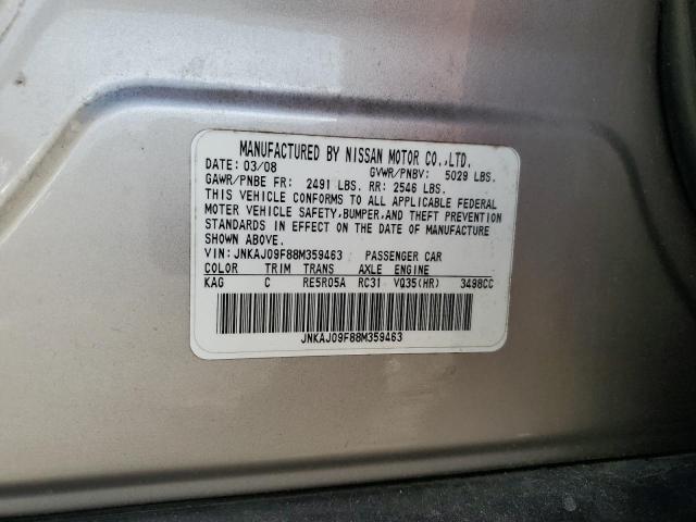 JNKAJ09F88M359463 - 2008 INFINITI EX35 BASE Բեժ լուսանկար 12