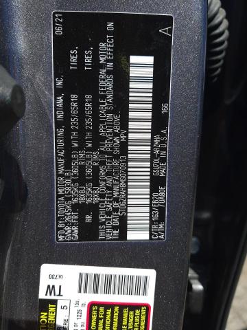 5TDGZRAH8MS070913 - 2021 TOYOTA HIGHLANDER XLE GRAY photo 14