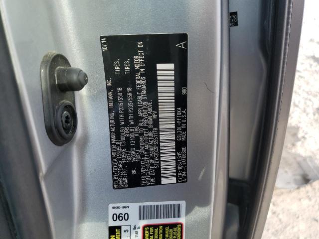 5TDYK3DC9FS551178 - 2015 TOYOTA SIENNA XLE SILVER photo 13