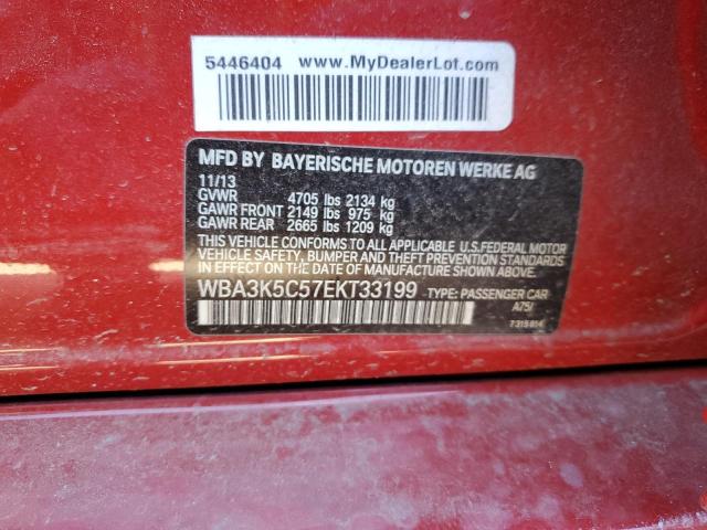 WBA3K5C57EKT33199 - 2014 BMW 328 D XDRIVE RED photo 12