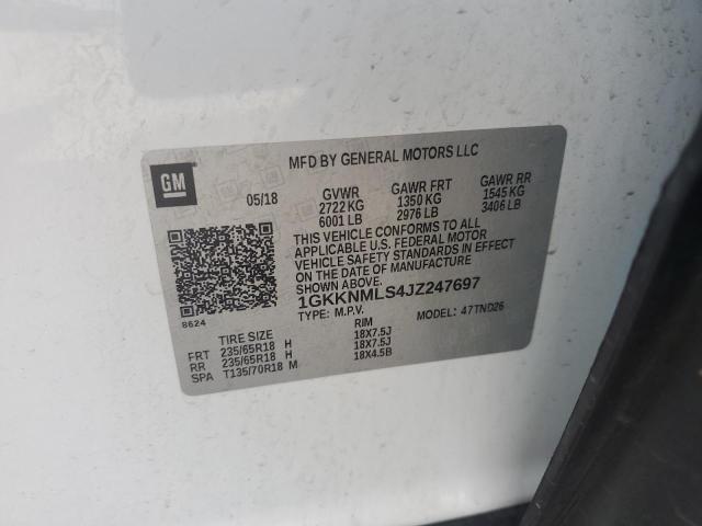 1GKKNMLS4JZ247697 - 2018 GMC ACADIA SLT-1 WHITE photo 14