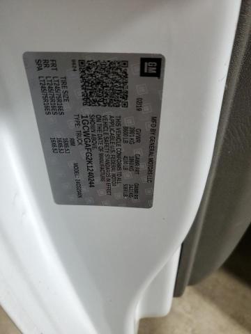 1GCWGAFG2K1240244 - 2019 CHEVROLET EXPRESS G2500 WHITE photo 12