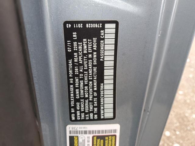 WVWFW7AH0CV007964 - 2012 VOLKSWAGEN EOS LUX 蓝色 照片 12